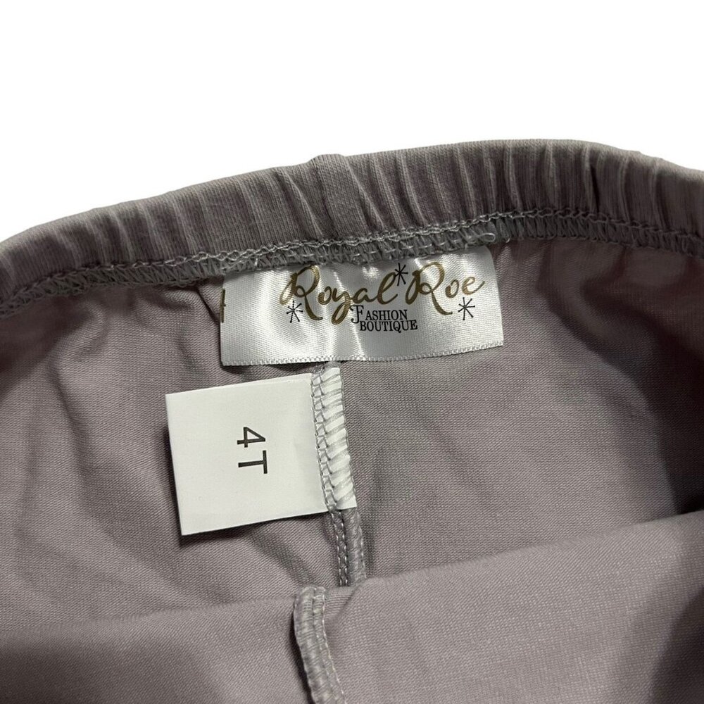 Royal Roe 4T Grey Cropped Ruffle Pants - Picture 3 of 3